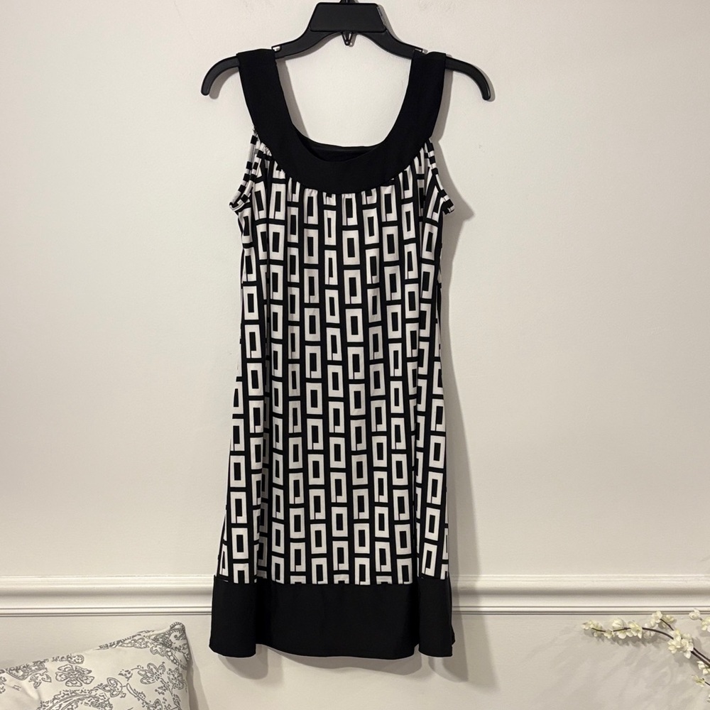 Seven7 Geometric Black and White Mini Dress